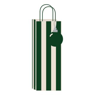 Presentpåse Flaska Randig Grön/Vit