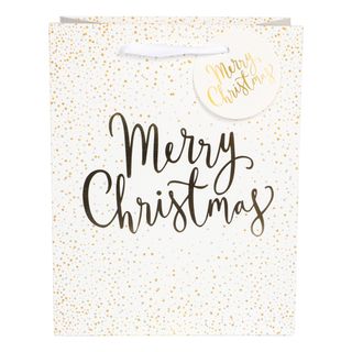Gavepose Merry Christmas Hvid