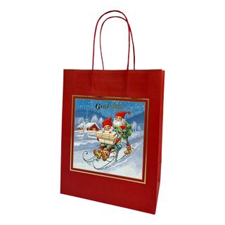 Presentpåse Tomtar God Jul Röd