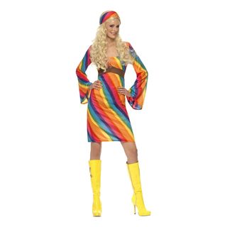 Regnbue Hippie Kostume