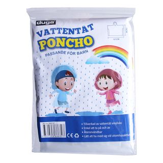 Regnponcho Transparent til Børn