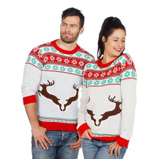 Rensdyr Hvid Juletrøje