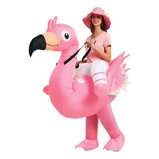 Ridende Flamingo Oppusteligt Kostume