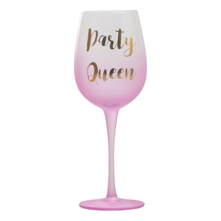 Lyserød Vinglas Party Queen