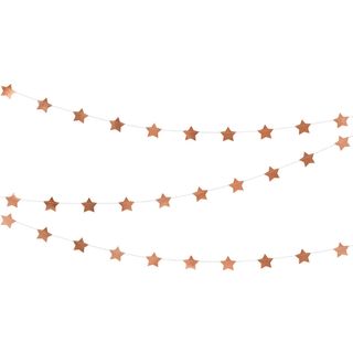 Roséguld Guirlande med Stjerner
