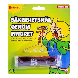 Sikkerhedsnål Gennem Fingeren Skæmtartikel