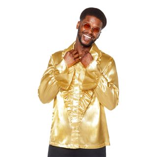 Satinskjorte Guld