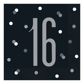 Servietter 16 Sort Prikket