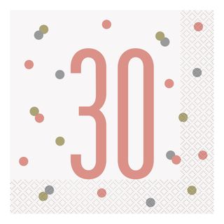 Servietter 30 Hvid/Rosaguld