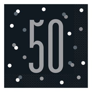 Servietter 50 Sort Prikket