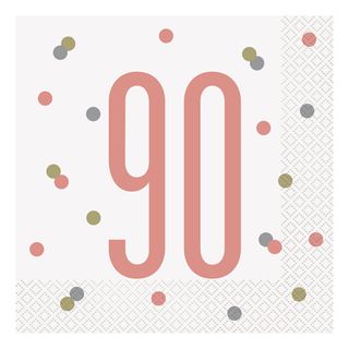 Servietter 90 Hvid/Rosaguld