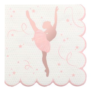 Servietter Ballerina Lyserød/Hvid