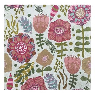 Servietter Blomsterprakt Lyserød