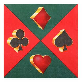Servietter Casino Grøn/Rød