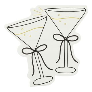 Servietter Cocktailglas Cremehvid Sløjfe