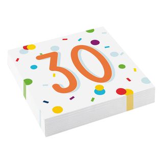 Servietter Confetti Birthday 30