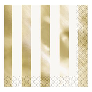 Servietter Guld Metallic Stribede
