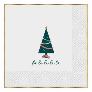Servietter Juletræ med Guldkant