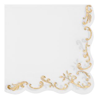 Servietter Ornament Guld/Hvid