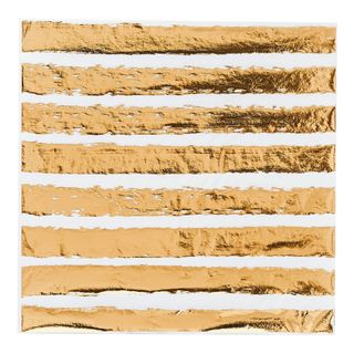 Servietter Stribede Guld Metallic