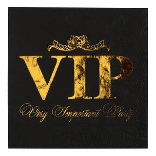 Servietter VIP Sort/Guld