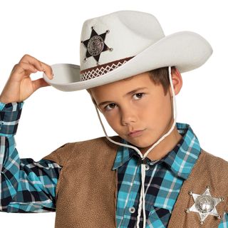 Sheriffhat Hvid til Børn