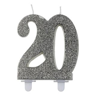 Tal-lys 20 Glitter Sølv