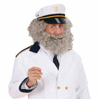 Søkaptajn Paryk & Skæg Grå