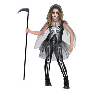 Skelet med Tylnederdel Børnekostume