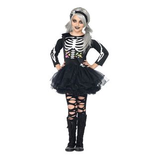 Skeletkjole Børnekostume