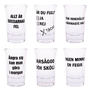 Snapseglas med Tekst