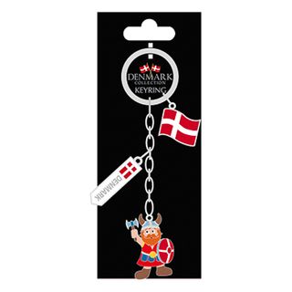 Souvenir Denmark Nøglering Viking/Flag