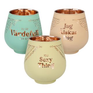 Kynttilälyhty Peililasi Tekstillä