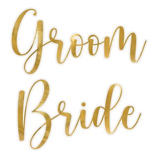 Stickers til Glas Bride & Groom