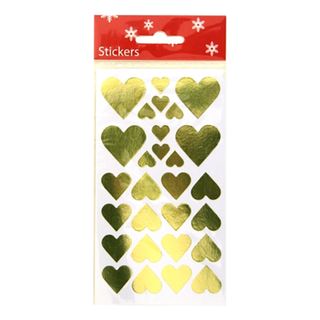 Stickershjerter Guld