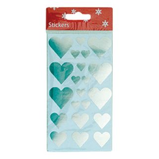 Stickershjerter Sølv