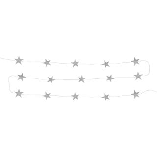 Stjerneguirlande Sølv/Glitter