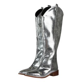 Stövlar Reptilmönster Dam Silver