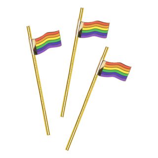 Sugerør Prideflag Guld