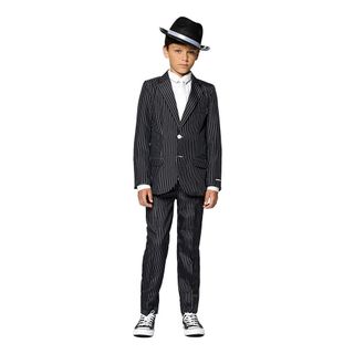 Suitmeister Boys Gangster Pinstripe Black Puku