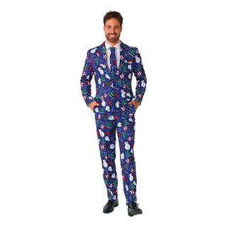 Suitmeister Christmas Snowman Blåt Jakkesæt