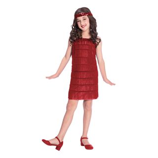 Rød Flapper Kjole Børnekostume