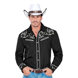 Sort Westernskjorte Herre