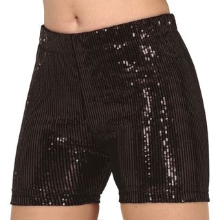 Mustat paljettihotpantsit