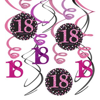 Swirls 18 Lyserød Hængende Dekoration
