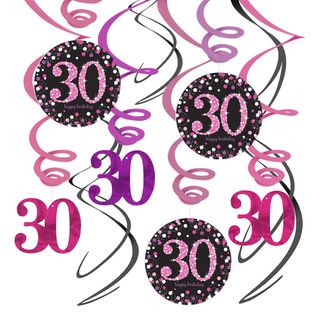 Swirls 30 Lyserød Hængende Dekoration