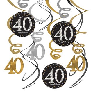 Swirls 40 Guld/Sølv Hængende Dekoration