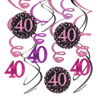 Swirls 40 Lyserød Hængende Dekoration