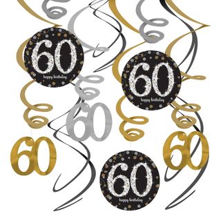 Swirls 60 Guld/Sølv Hængende Dekoration