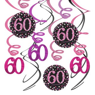 Swirls 60 Lyserød Hængende Dekoration